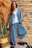 Lina Linen Blend Box Jacket Washed Navy